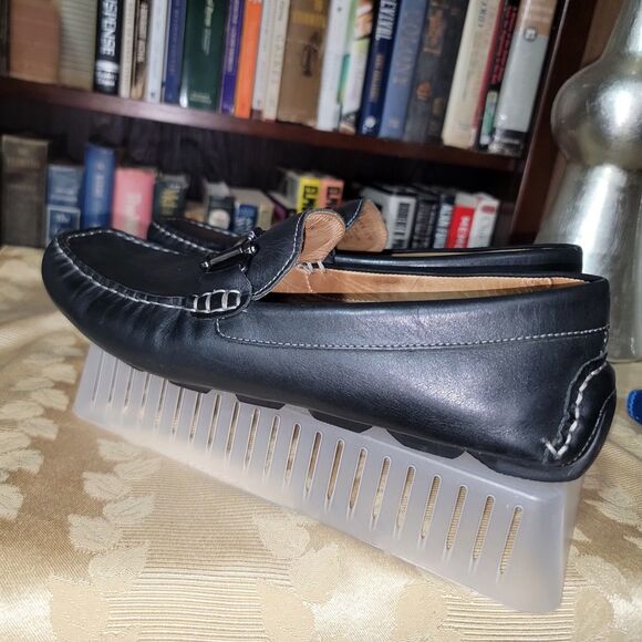 Men's 1901 Black Leather Bit Driving Shoes Loafers Casual Slip-on 10M - Picture 4 of 15